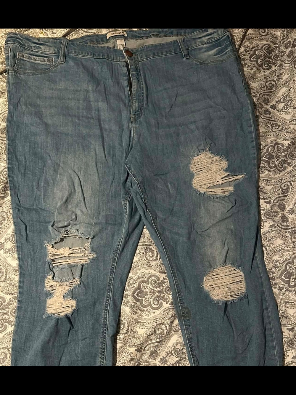 refuge Distressed Light Blue Boyfriend Jeans